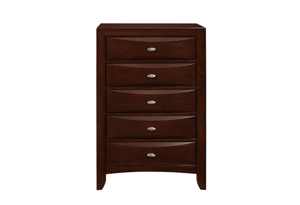 Linda - 5 Piece Full Bedroom Set - Merlot