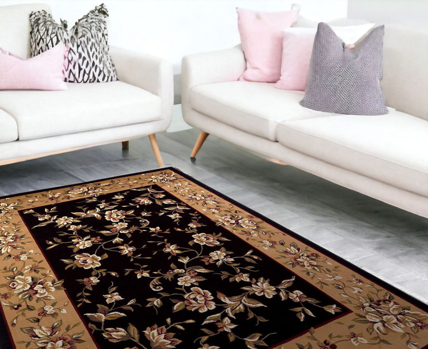 9' x 13' Polypropylene Area Rug - Black Or Beige