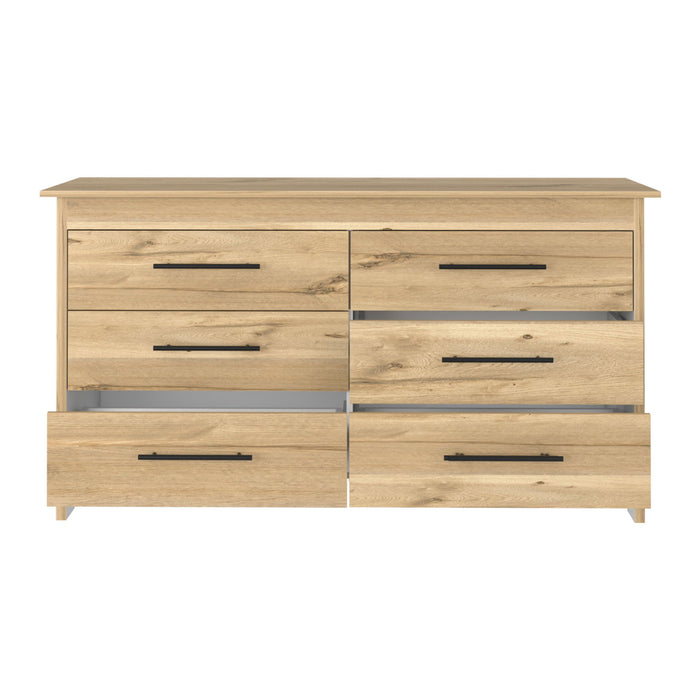 59" Six Drawer Double Dresser - Natural