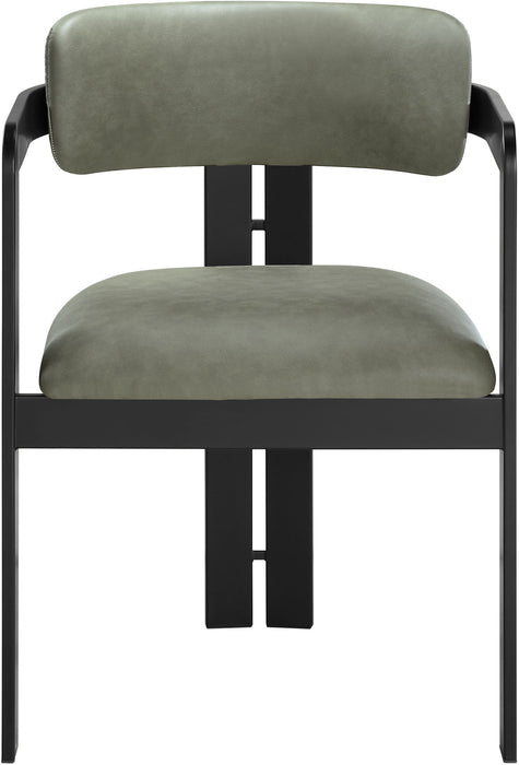 Aurum - Vegan Leather Upholstered Dining Chair With Graphite Black Base (Set of 2)