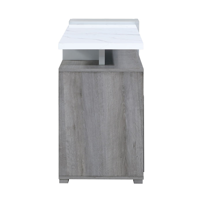 Zoro - 76" Entertainment Unit With Bluetooth Speaker - Dark Brown / White