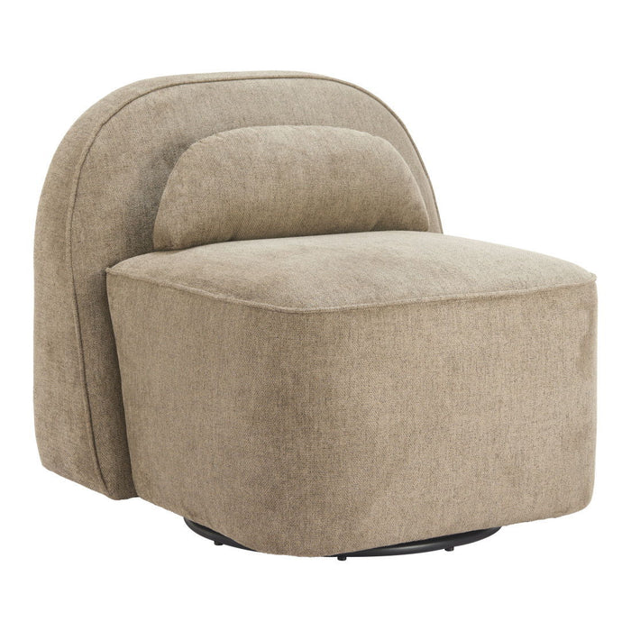 32" Modern Upholstered Swivel Side Chair - Brown