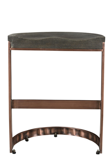 Iron Backless Counter Height Bar Chair - Gray And Copper
