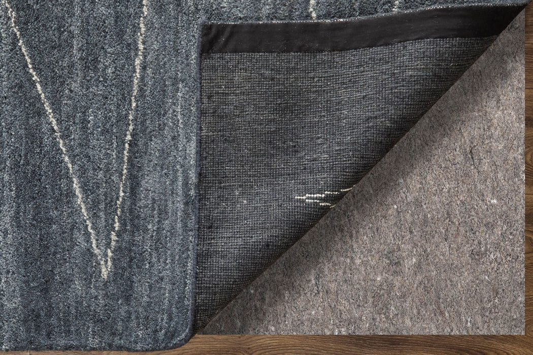8' X 10' Abstract Hand Knotted Distressed Area Rug - Gray / Ivory
