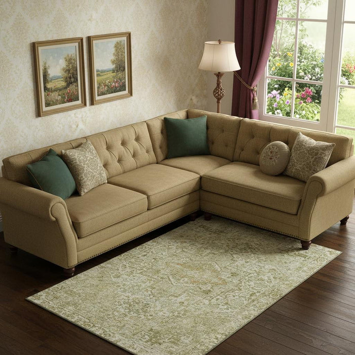 10' X 14' Oriental Washable Area Rug With UV Protection (700733) - Beige / Gold