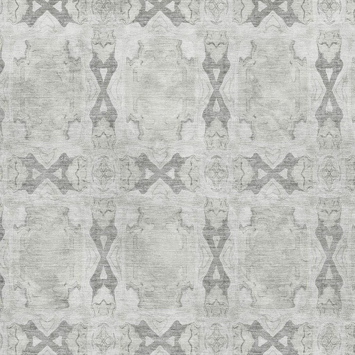 10' X 14' Floral Medallion Washable Area Rug With UV Protection (649498) - Ivory / Gray
