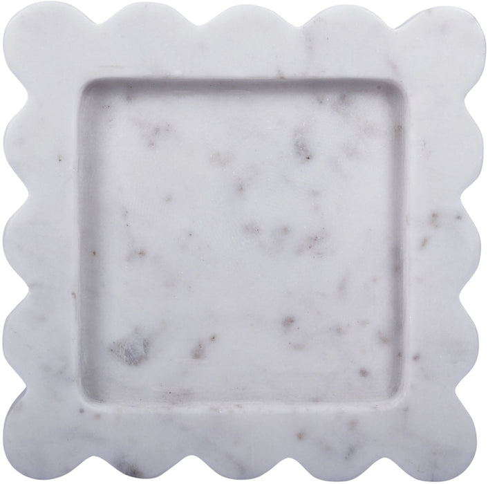Marble tray by Meridian Furniture featuring a sleek, polished genuine marble surface with a modern design.