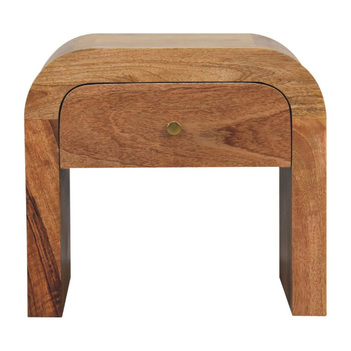 16" Solid Wood One Drawer Nightstand - Brown