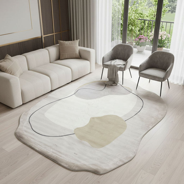 7' X 9' Abstract Area Rug (722647) - Beige / Cream / Tan