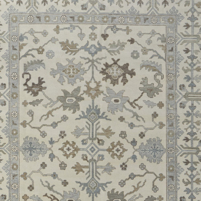 8' X 10' Wool Floral Hand Knotted Area Rug With Fringe - Ivory