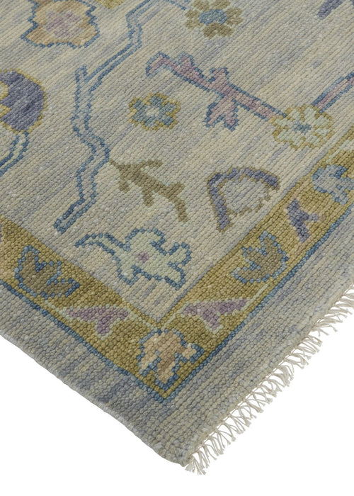 8' Wool Oriental Hand Knotted Runner Rug With Fringe - Purple