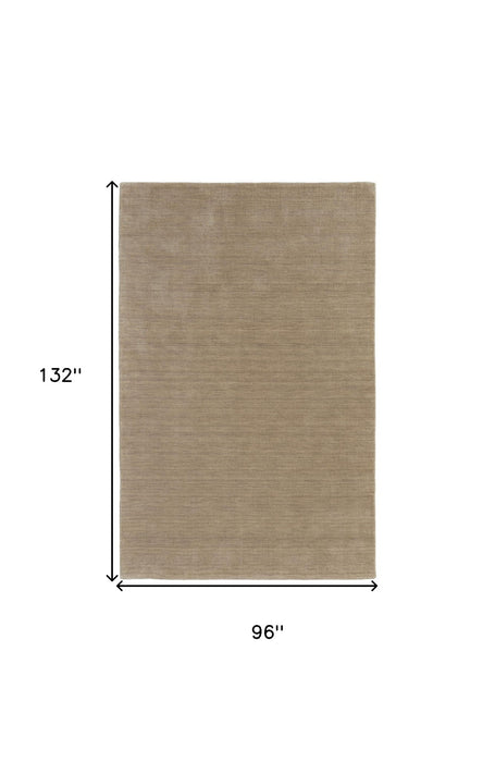 8' x 11' Wool Hand Woven Area Rug - Tan