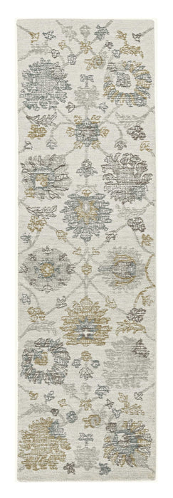 7' x 10' Hand Tufted Space Dyed Traditional Floral Indoor Area Rug - Ivory
