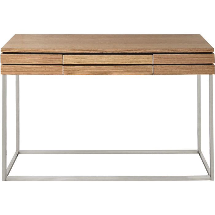 Frame Console Table And Drawers - Brown And Silver