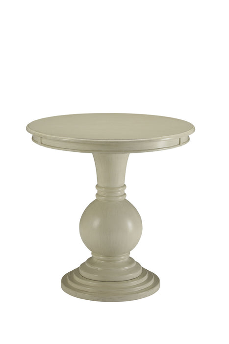 Solid And Manufactured Wood Round End Table - White