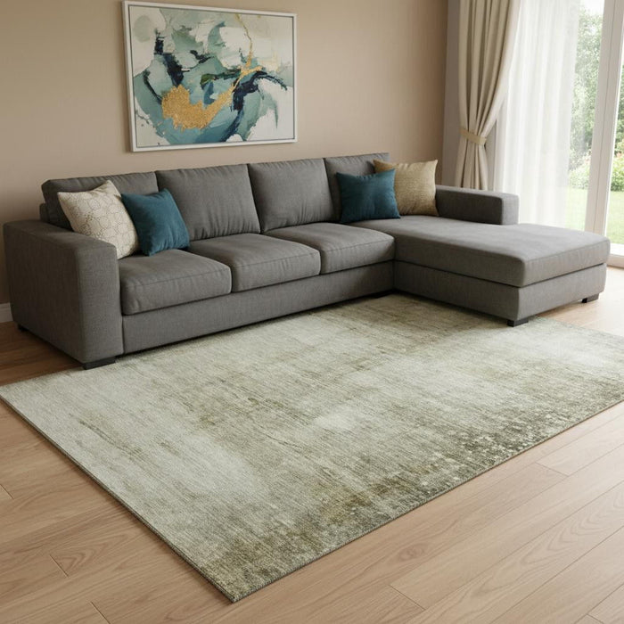 9' X 12' Abstract Washable Area Rug With UV Protection (651123) - Taupe / Beige