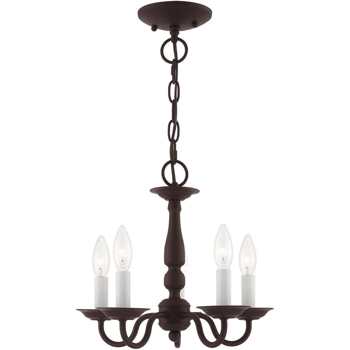 11" Five Light Dimmable Chandelier With Shades - Bronze