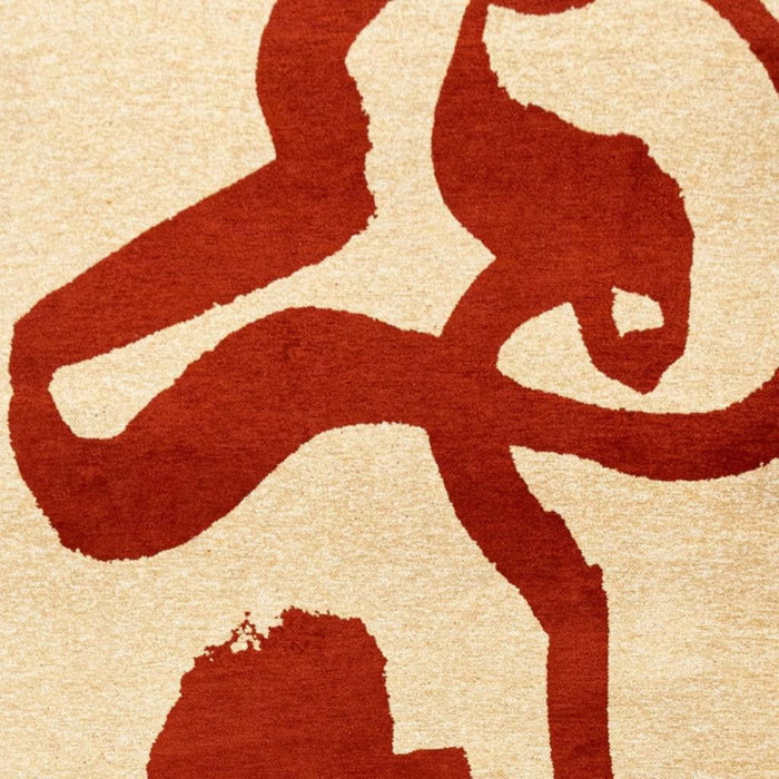 8' X 11' Abstract Washable Area Rug With UV Protection (610004) - Beige / Red
