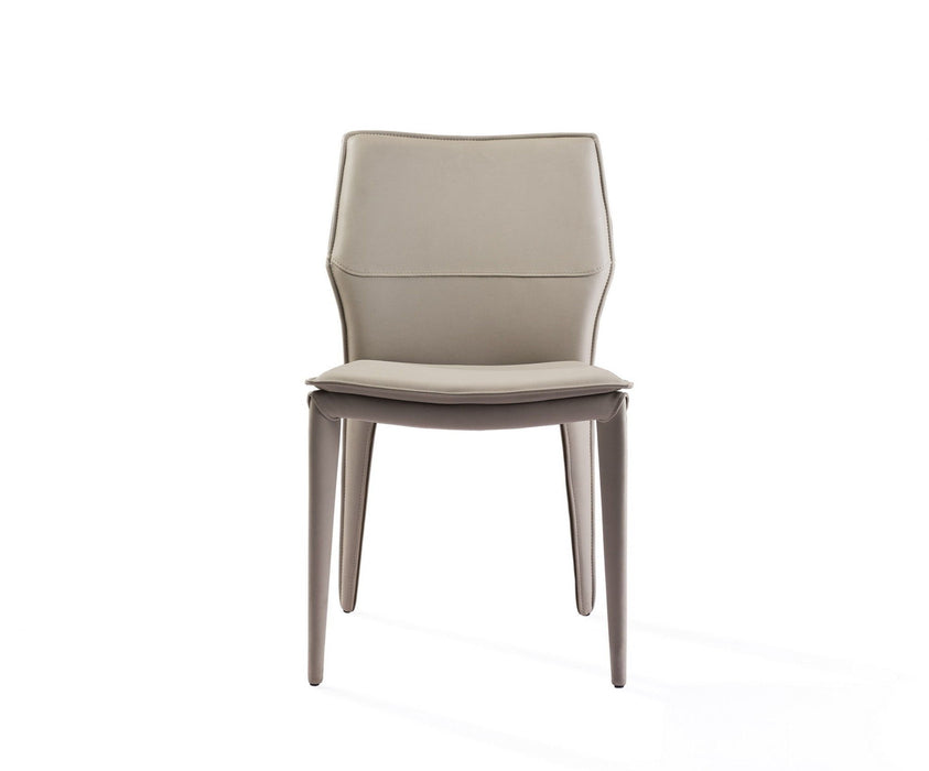 Upholstered Faux Leather Dining Side Chairs (Set of 2) - Taupe