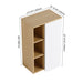 Giga wall-mounted bathroom linen cabinet with a single door and three open shelves in black, light oak, or white finish.