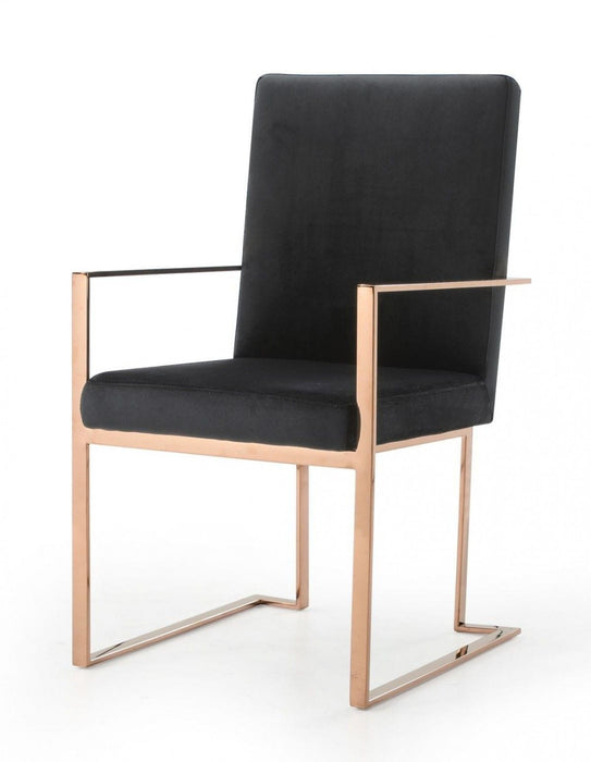 Upholstered Fabric Dining Room Arm Chair - Black