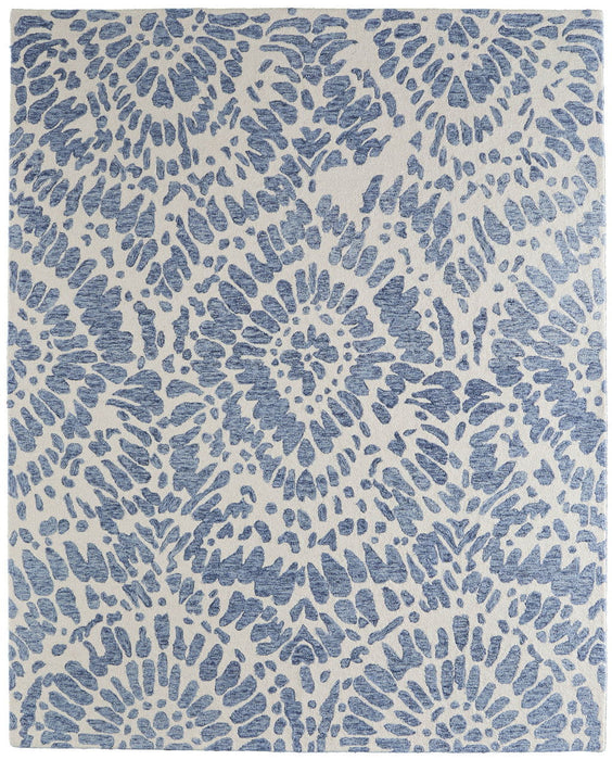 12' X 15' Wool Abstract Hand Tufted Area Rug (722352) - Blue / Ivory