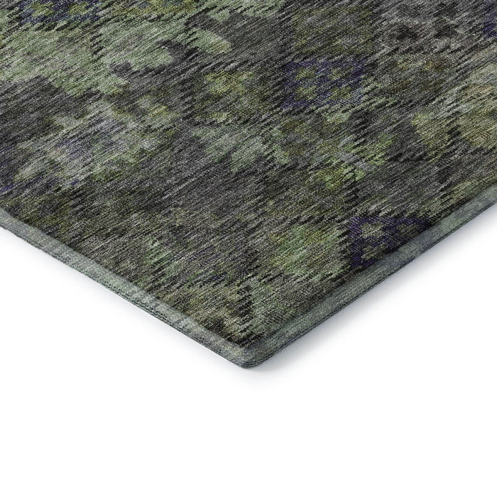 10' X 14' Abstract Geometric Washable Area Rug With UV Protection (684552) - Green / Gray / Purple