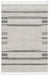 HomeRoots 9x13 indoor area rug with abstract color block design in ivory and gray, machine woven for durability and style.