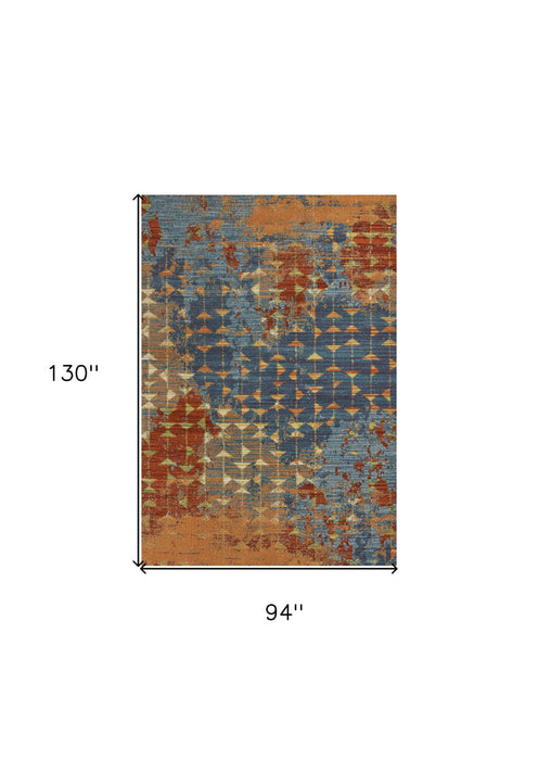 7' x 10' Area Rug - Blue And Orange