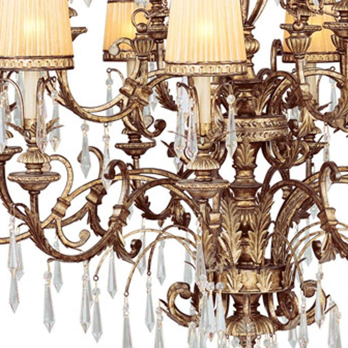 Multi Light Metal Dimmable Chandelier With Shades - Gold / Clear