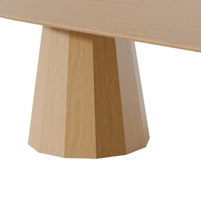 Wood Double Pedestal Base Oval Dining Table - Natural