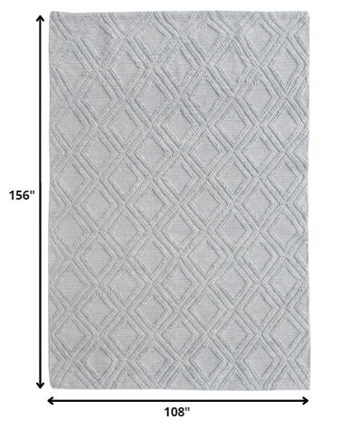 9' x 13' Diamond Lattice Modern Area Rug - Gray
