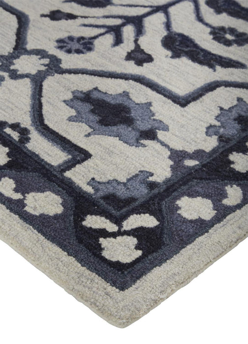 10' x 14' Wool Floral Tufted Handmade Stain Resistant Area Rug - Taupe And Gray