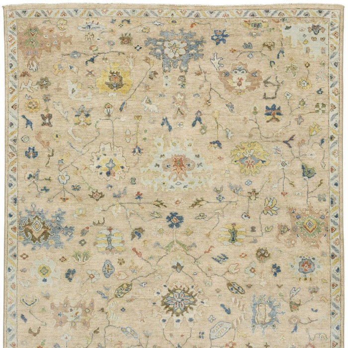 10' X 14' Wool Oriental Hand Knotted Area Rug With Fringe - Gray
