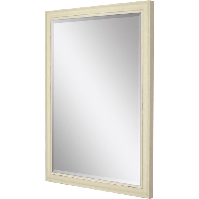 Distressed Wood Framed Accent Mirror - Ivory