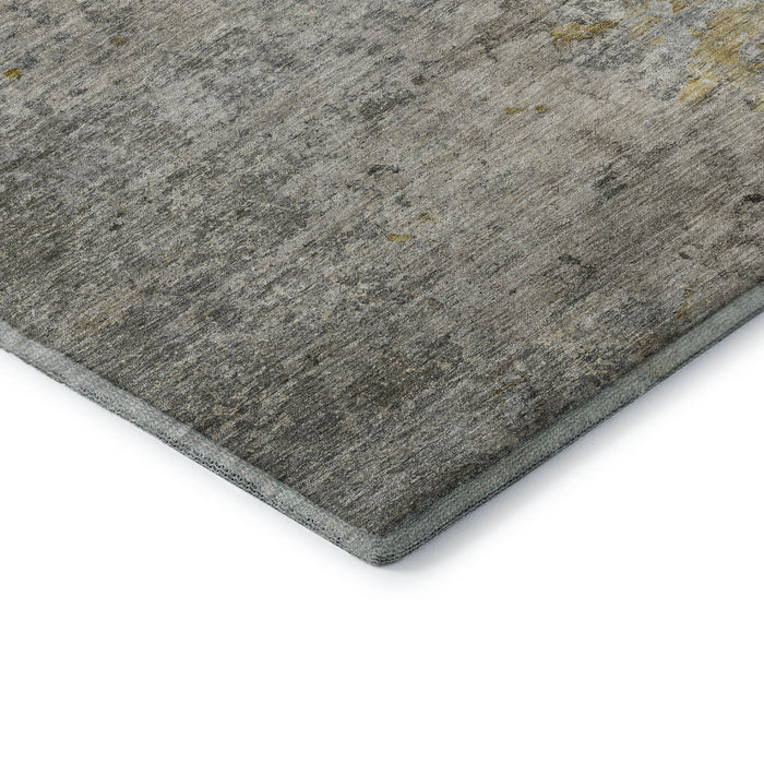 10' X 14' Abstract Washable Area Rug With UV Protection (692805) - Gray / Gold / Ivory