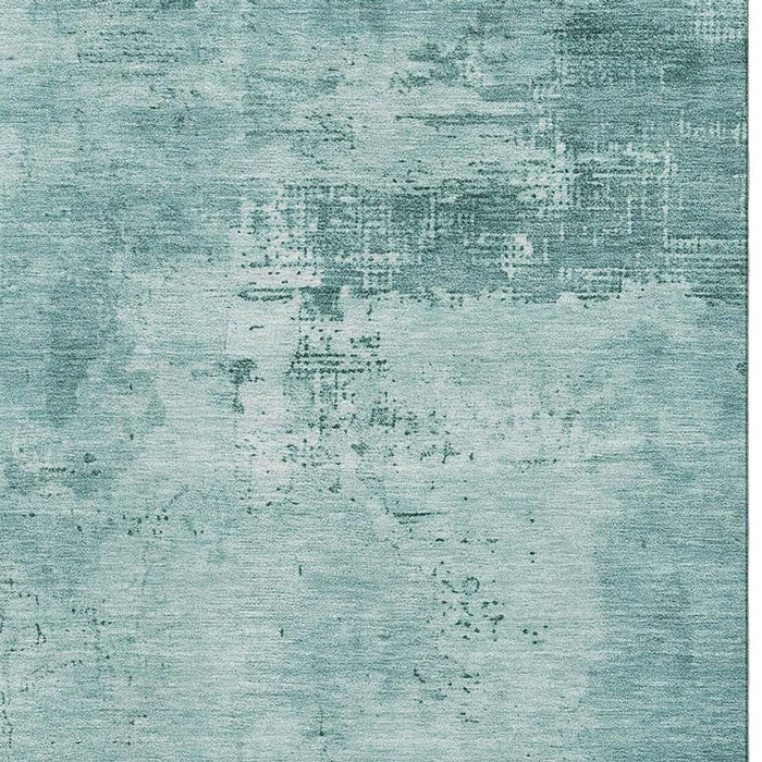 10' X 14' Abstract Washable Area Rug With UV Protection (683237) - Teal / Aqua
