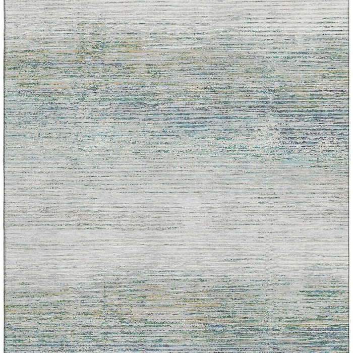 10' X 14' Striped Washable Area Rug With UV Protection (692637) - Linen / Ivory