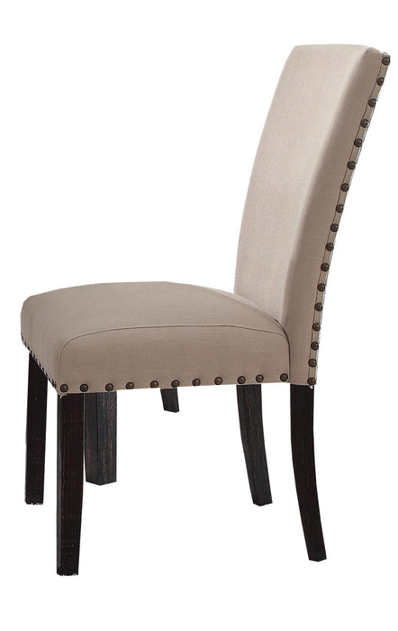 Upholstered Linen Dining Side Chairs (Set of 2) - Taupe