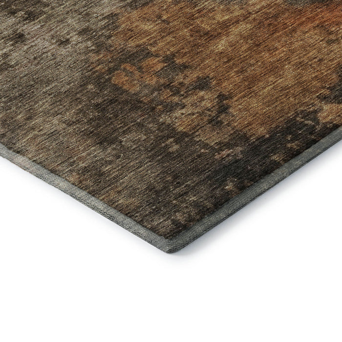 10' X 14' Abstract Washable Area Rug With UV Protection (688425) - Khaki / Red / Charcoal