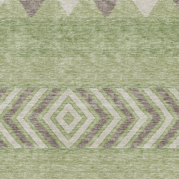 10' X 14' Southwestern Washable Area Rug With UV Protection (676404) - Green / Taupe / Ivory