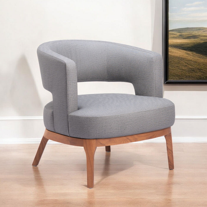 Faux Leather Arm Chair - Slate Gray And Brown