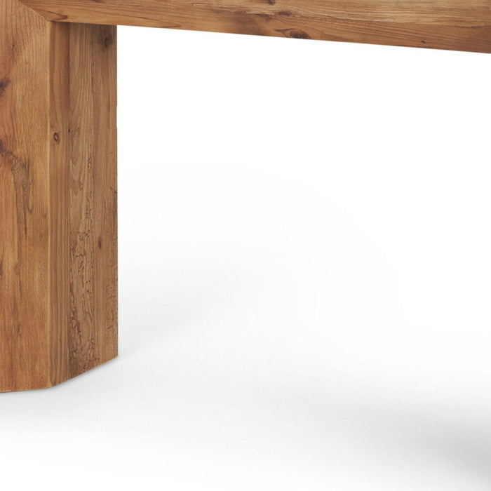 Solid Wood Pedestal Console Table - Black / Brown