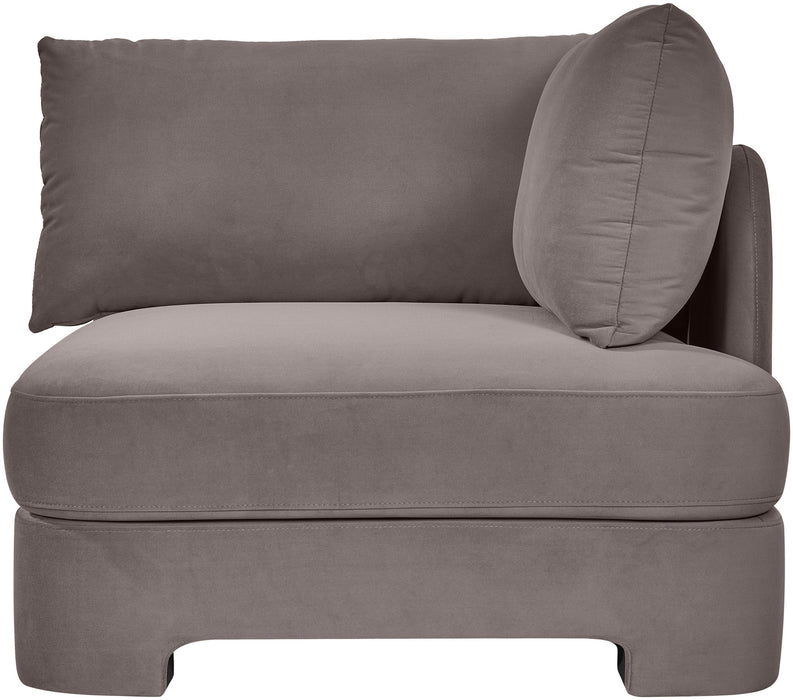 Meridian Furniture Hammond velvet upholstered chair, stationary seating with plush velvet fabric and sleek design.