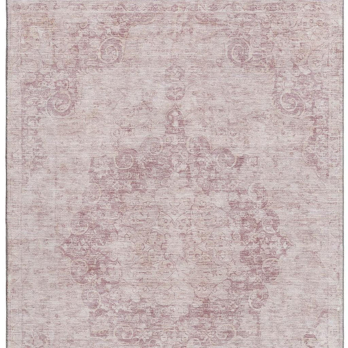 10' X 14' Oriental Washable Area Rug With UV Protection (692310) - Pink / Ivory