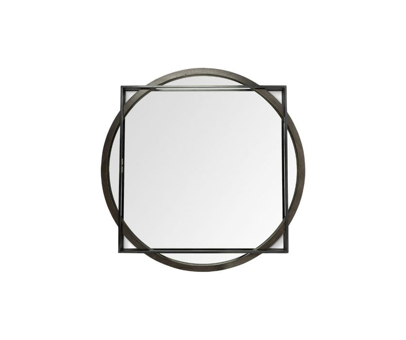 46" Abstract Metal Framed Accent Mirror - Black
