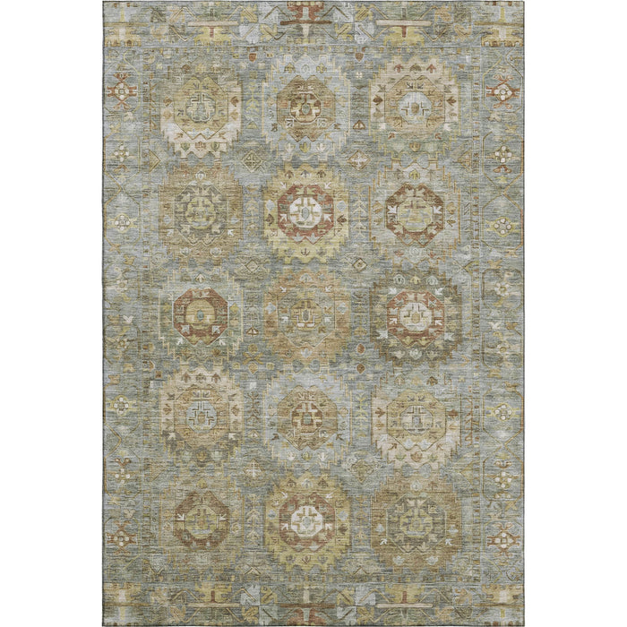 10' X 14' Medallion Washable Area Rug With UV Protection (714943) - Sage / Beige