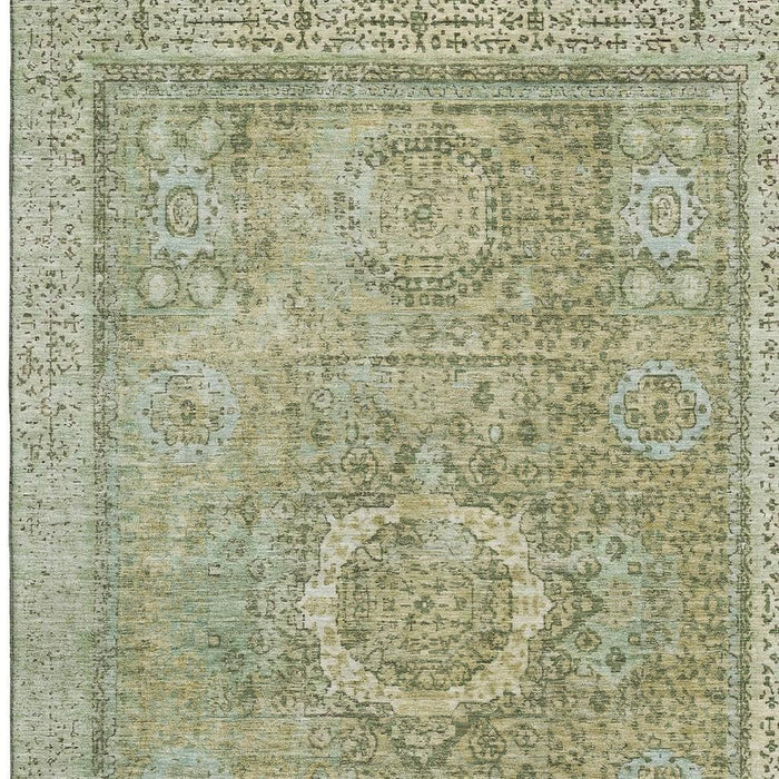 10' X 14' Oriental Washable Area Rug With UV Protection (699794) - Sage / Gray