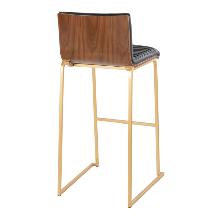 Mason Mara - 30" Fixed-Height Barstool (Set of 2) - Gold Legs