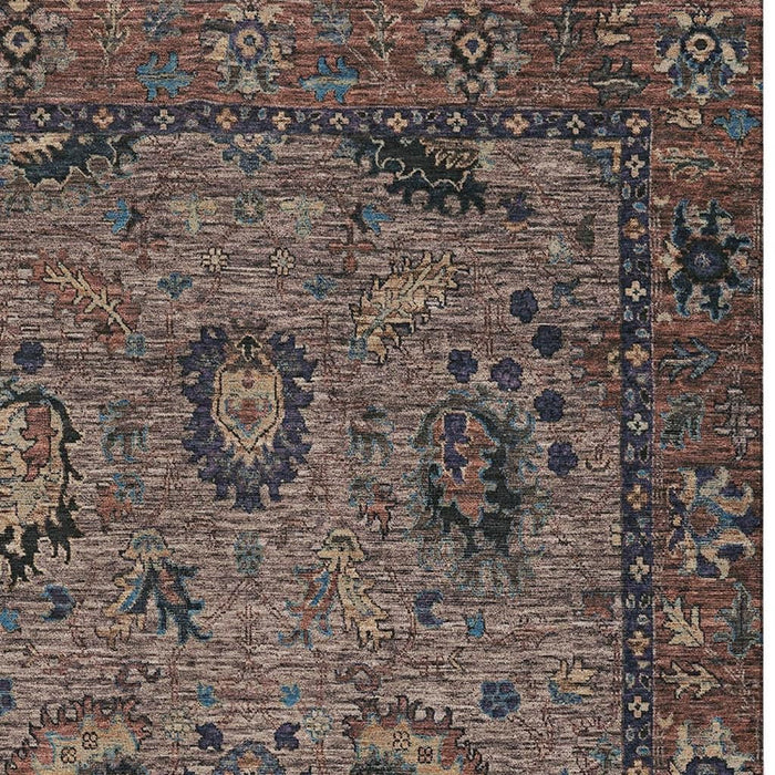 10' X 14' Oriental Washable Area Rug With UV Protection (717977) - Coffee / Copper